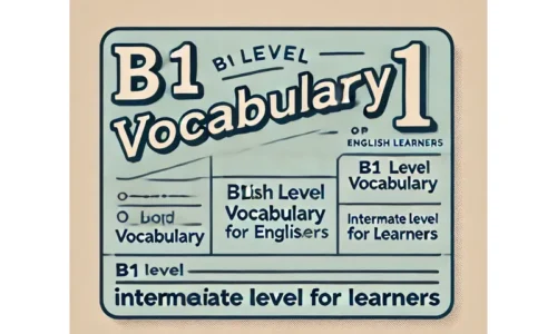 B1 Vocabulary Lessons